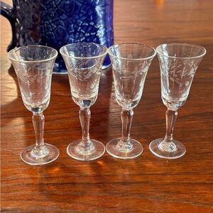 Elegant Clear Glass Cordial glass Set